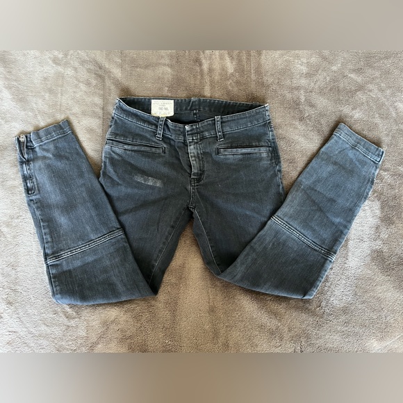 NILI LOTAN 111/88 80NL Black Ankle Zip Skinny Moto Jeans Size 4 - Picture 3 of 11